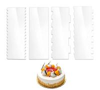 MEMOFYND 4 raschietti per torte in acrilico, raschietti ondulati, raschietti per torta, utensili da cucina, set di spatole da cucina