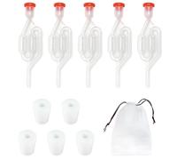 MEMOFYND 5 tubi di fermentazione, 5 tappi in silicone, 1 sacchetto per la conservazione, kit per la birra, tubi per fermentazione con tappo in gomma, valvola di scarico per birra e vino e altro ancora