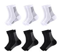 MEMOFYND 6 paia di calze a compressione alla caviglia, traspiranti e assorbono il sudore, protezioni per le caviglie, copriscarpe elastiche, morbide calze sportive, calze a compressione della