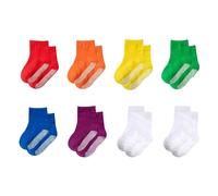 MEMOFYND 8 paia di calzini antiscivolo per bambini, calzini termici per bambini, calzini termici per bambini, set di calze, adatti per ragazzi e ragazze dai 3 ai 5 anni (colore ), Giallo, arancione,