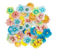 MEMOFYND 80 pezzi di carta per torta, fiori decorativi, decorazioni floreali, mini fiori di carta, decorazioni da dessert per torta di compleanno, torta nuziale.