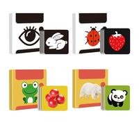 MEMOFYND 96 Carte Giocattolo per Bambini, Carte Visive in Bianco e Nero Ad Alta Definizione, Aiutano a Riconoscere il Colore, Adatto per Età 0-36 Mesi