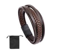 MEMOFYND Bracciale in Tessuto con Custodia, Bracciale da Uomo in Pelle Personalizzato, Braccialetto Magnetico, Braccialetto dell'Amicizia, Adatto per Regali di Vacanza, 21*1cm