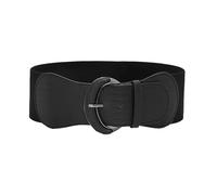 MEMOFYND Cintura larga elastica da donna - Cintura larga in pelle, cintura larga elasticizzata, vita regolabile, cintura cappotto (nero)