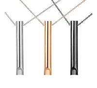 MEMOFYND Collana a fischietto in 3 pezzi, 3 colori, lunga collana con ciondolo in acciaio al titanio, regalo per gioielli, collana per alleviare l'ansia, Acciaio inossidabile