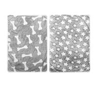 MEMOFYND Confezione da 2 coperte per animali domestici, coperta per cuccioli, morbida e calda, in pile di corallo, adatta per animali domestici di piccole e medie dimensioni (76 x 52 cm)