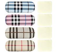 MEMOFYND Confezione da 4 custodie rigide per occhiali con 4 panni per occhiali, custodia protettiva per occhiali da sole, custodia impermeabile, adatta per uomini e donne, multicolore opzionale, Blu,