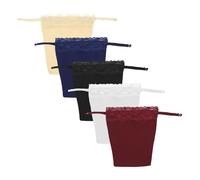 MEMOFYND Confezione da 5 Biancheria Intima con Clip in Pizzo, Biancheria Intima Finta, Biancheria Intima Colorata con Clip in Pizzo (Borgogna, Blu Scuro, Colore della Pelle, Bianco, Nero)