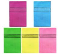 MEMOFYND Confezione da 5 guanti da bagno, guanti da doccia, scrub, guanti per la pulizia dello sporco e della pelle morta, guanti esfolianti, adatti per il corpo (5 colori)