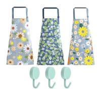 MEMOFYND Grembiule, confezione da 3 grembiuli, impermeabili, regolabili con tasche, unisex, per adulti, blu, 73 cm, Blu, 73 cm