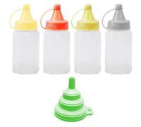 MEMOFYND Mini contenitori per salse con imbuto pieghevole in 1 pezzo, 30 ml, contenitore per salsa schiacciabile, dispenser per spezie, bottiglia portatile per cucina, picnic