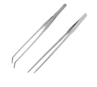 MEMOFYND Pinzette professionali in acciaio inox, pinzette seghettate curve precise, gomiti e testa dritta, pinzette da 27 cm, lavori industriali e alimentazione degli animali.