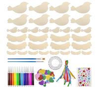 MEMOFYND Set da 16 pezzi per uccelli in legno 3D per bambini, artigianato per bambini