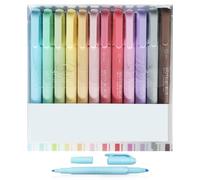 MEMOFYND Set di 12 Evidenziatori Colorati a Due Lati, Forniture Scolastiche per Note, Disegno, Lavoro, Design, Diario, Graffiti (Colore)