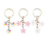 MEMOFYND Set di 3 portachiavi da donna, graziosi ciondoli a mano, fibbie in metallo, adatti per accessori tascabili, portachiavi (rosa, bianco, colore), Colore: rosa., Taglia unica