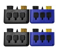 MEMOFYND Spazzola per mazze da golf, 4 pezzi, 3 in 1, spazzola per la pulizia delle mazze da golf, strumento per la pulizia del golf (blu, nero