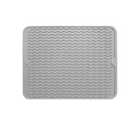 MEMOFYND Tappetino drenante 1 pz, tappetino antiscivolo per lavello, tappetino per piatti in silicone, tappetino per asciugare i piatti, tappetino antiscivolo per cucina, griglia per lavello (grigio)