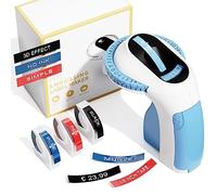 Memoking 3D Etichettatrice a rilievo con 3 nastri per etichette E975 Embossed Label Maker Machine, Etichettatrice a Rilievo Per uso casalingo, fai da te e hobby, Regalo (£/€, Ä, Ö e Ü)