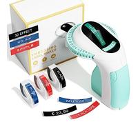 Memoking Etichettatrice a rilievo con 3 nastri per etichette E975 Embossed Label Maker Machine, 3D Etichettatrice a Rilievo Per uso casalingo, fai da te e hobby, Regalo (£/€, Ä, Ö e Ü)