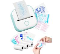 Memoking Mini Stampante Termica - T02 Stampante Termica Portatile Bluetooth Print Pods Portable Mini Printer per Grafici di Studio, l'apprendimento, Appunti di Studio, Diagrammi Anatomici, Foto,Regalo