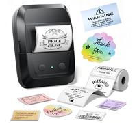Memoking Stampante per etichette Bluetooth A42, autoadesiva, dimensioni di stampa 20 - 50 mm, Thermo Label Printer per codici a barre, logo, indirizzo, vendita al dettaglio, ufficio, stampante