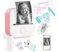 Memoking T02 Stampante Termica Tascabile - Mini Stampante Mobile Portatile Senza Fili Bluetooth Compatta per Note di Studio, Regalo, Immagini, Mini Photo Printer Compatibile con iOS e Android, Rosa
