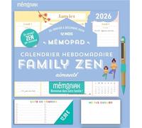 Mémopad Calendrier hebdomadaire Family Zen aimanté: Avec 1 stylo aimanté