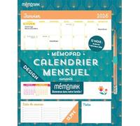 Mémopad calendrier mensuel aimanté: Avec un crayon à papier