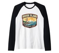 Memorabilia dei visitatori del Rhode Island The Ocean State Souvenir Maglia con Maniche Raglan