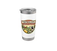 Memorabilia del souvenir dello stato di Dairyland del Wisconsin America Bicchiere termico in acciaio inox doppia parete