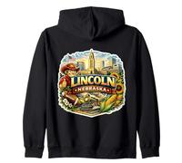 Memorabilia dello Stato visitatore della Città di Lincoln Nebraska Souvenir Felpa con Cappuccio