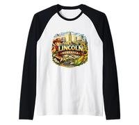 Memorabilia dello Stato visitatore della Città di Lincoln Nebraska Souvenir Maglia con Maniche Raglan