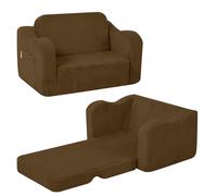 MeMoreCool Cord, divano pieghevole per bambini, 2 in 1, divano letto per bambini, mini divano da gioco per bambini e bambine, colore: marrone