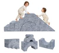 MeMoreCool Divano modulare per bambini in schiuma, divano modulare per bambini con scivolo e scale, divano convertibile per stanza dei giochi, mobili componibili per gattonare, arrampicarsi e giocare