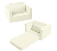 MeMoreCool Divano per bambini pieghevole, comodo divano letto per bambini, 2 in 1, per angolo di coccole, cameretta dei bambini, mini divano con funzione di sonno per ragazzi e ragazze (beige)