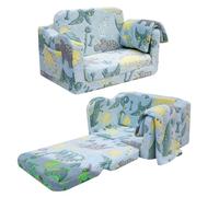 MeMoreCool divano pieghevole per bambini, divano per bambini, divano letto per bambini 2 in 1, poltrona per bambini, mini divano per la cameretta dei bambini, divano da gioco fantasia, dinosauro blu