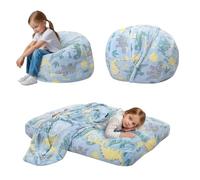MeMoreCool Poltrona a sacco per bambini che si trasforma in un letto a sacco, poltrona a sacco per bambini per la lettura, divano per bambini pigri con imbottitura, materasso convertibile da pavimento