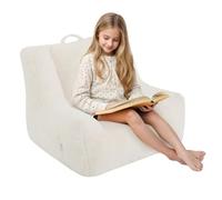 MeMoreCool Poltrona a sacco per bambini, poltrona a sacco per bambini, con imbottitura, pouf per bambini in tufo, per lettura di ragazze e ragazzi, beige