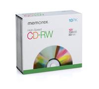 Memorex 700MB/80-Minute 12X CD-RW Media (confezione da 10 con Slim Jewel Case)
