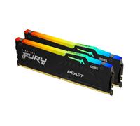 Kingston FURY Beast Nero RGB 128GB (2x64GB) 5600MT/s DDR5 CL40 DIMM Memoria Gaming per Computer Fissi Kit da 2 AMD EXPO/Intel XMP - KF556C40BBAK2-128