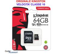 Memoria Memory Card Micro SD Kingston 64GB Samsung J5 J3 J7 2017 2016 A3 A5 A7