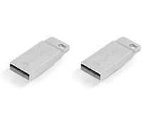 Memoria Pendrive Verbatim Metal Executive - 16 Gb - USB 2.0 - Win/Mac - Argento (Confezione da 2)