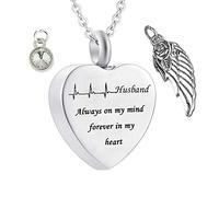 Memoria per cenere, collane in acciaio inossidabile ROLO ELETTROCCARDIOGNOGRIOGRAFIA Ala Birthstone Ala sempre nella mia mente per sempre nel mio cuore