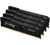Kingston FURY Beast (4 x 32GB, 3200 MHz, DDR4-RAM, DIMM), Memoria RAM, Nero