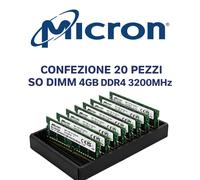 Memoria RAM SODIMM Micron 4GB DDR4 3200 MHz 260 pin 1.2V CONFEZIONE 20 PEZZI