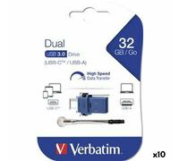 Memoria USB Verbatim GO SPEED DUAL Azzurro 32 GB [10 Unità]