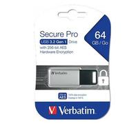Verbatim Secure Pro - Memoria USB 3.0 da 64 GB - Argento
