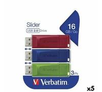 Memoria USB Verbatim SLIDER Multicolore 16 GB 3 Pezzi [5 Unità]