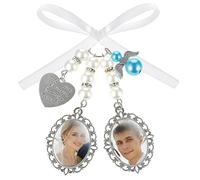 Memorial, ciondolo per bouquet da sposa, bouquet da sposa, per conservare, con foto ovale, con pizzo, ciondolo ricordo, sarai sempre nel mio cuore per un regalo di ricordo