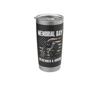 Memorial Day Remember and Honor Patriotic US Flag Bicchiere termico in acciaio inox doppia parete